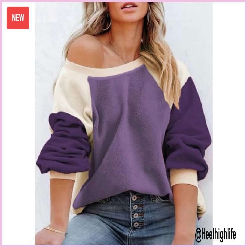 Plus Size Oversized Pullover Sweatshirt Fleece Lo… - image 3